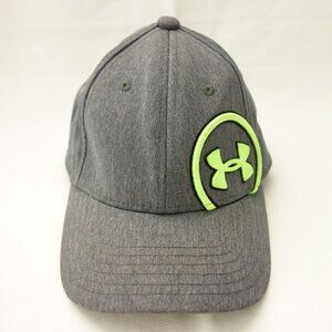Under Armour Gray & Neon Green Youth Fitted Baseball Hat Cap Sz SM /‎ MD